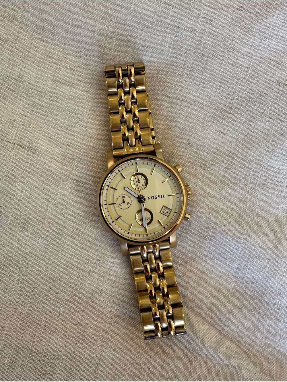 Fossil ES2197 Original Boyfriend Gold Tone Chronograph Watch